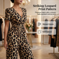 👗 50% RABATT! 🐆 Jumpsuit med Leopardmönster, V-ringning & Vida Ben – Elegant, Figursydd & Perfekt För En Trendig Look 🌸