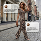 👗 50% RABATT! 🐆 Jumpsuit med Leopardmönster, V-ringning & Vida Ben – Elegant, Figursydd & Perfekt För En Trendig Look 🌸