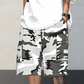 Herr camo cargoshorts med dragsko i midjan