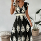 👗 50% RABATT! 🌸 Maxiklänning med V-ringning och barockmönster för kvinnor – Elegant, ledig & perfekt för sommarfester, bröllop eller romantiska utekvällar ✨
