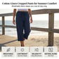 👖 50% RABATT NU! 🌿 Korta byxor i bomulls- och linneblandning för dam – Elastisk Midja med Dragsko, Vida Ben & Djupa Sidfickor – Andningsbar Sommarbasvara ✨
