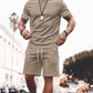 ✨ 55 % rabatt🔥 2-delat set för män: randig t-shirt och shorts