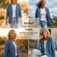 ⏳Begränsad tid 50 % Rabatt⏰Klassisk jeansjacka för damer – V-ringning, knappar fram & avslappnad passform 👖🧥