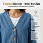 ⏳Begränsad tid 50 % Rabatt⏰Klassisk jeansjacka för damer – V-ringning, knappar fram & avslappnad passform 👖🧥
