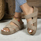 👡 50% RABATT NU!✨ Dam Korsande Vävda Remmar Kloss Sandaler – Förhöjd Plattform & Dubbel Rem – Sommar Essential 🌿