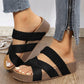 👡 50% RABATT NU!✨ Dam Korsande Vävda Remmar Kloss Sandaler – Förhöjd Plattform & Dubbel Rem – Sommar Essential 🌿