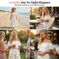 👗 50% RABATT NU! 🌸 Tryckt Off-Shoulder Kortärmad Maxiklänning – Blommönster, Rynkad Liv & Dolda Fickor För En Avslappnad Elegans ✨
