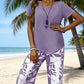 Asymmetrisk topp och capribyxor – 2-delat set för dam