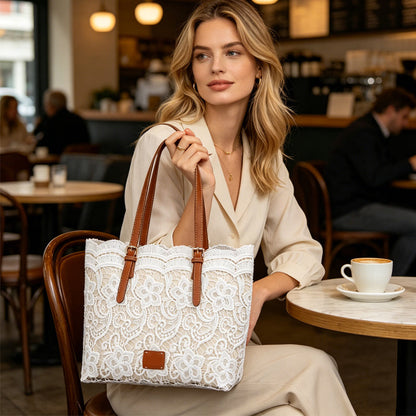 👜 50% RABATT NU! 🌸 Vintage spets axelsväska – elegant, rymlig & justerbar – perfekt för bröllop, vardag & resor 👜🌸