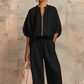 👚 50% RABATT NU! 💃 Damernas Enfärgad 2-Delars Casual Tracksuit Set – Puffärmar & Vida Byxor ✨