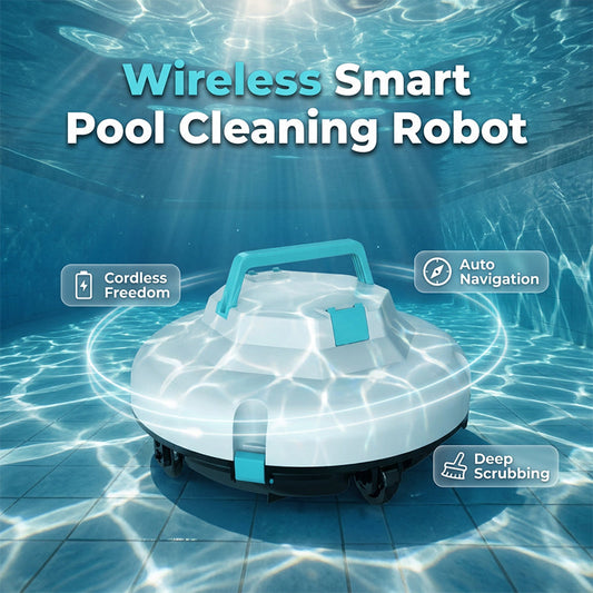 🤖50 % RABATT🌊 Trådlös poolrobot | Kraftfull sugkraft · Intelligent navigering · Start med ett knapptryck · Lätt att ta ut filterkorg