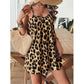 🐆 50 % RABATT I BGRÄNSAD TID! ✨ Leopardsnitts-mini klänning med spagettisnoddar – Ryggfri, stretchig, bodycon-passform 🌙