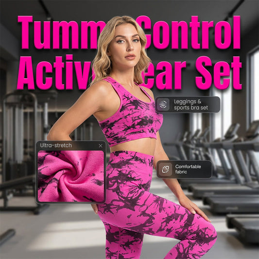 💪 50 % RABATT NU! 🧘‍♀️ Set med leggings och sport-BH för kvinnor med magkontroll – hög midja, andningsbart material och 4-vägsstretch – perfekt för yoga, gymmet eller vardagsbruk 🔥