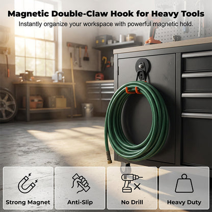 🧲 50% RABATT NU! 🔧 Stark Magnetisk Dubbelkrok – För Verkstad & Garage – Omedelbar Installation, Ingen Borrning, Håller Tunga Verktyg 🛠️