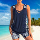 🏖️ 50% RABATT NU! 👙 Kvinnors Atletisk Tvådelad Baddräkt – Blygsam Linne + Boyshorts, Korslagd Urringning & Stretchigt Tyg – Simning eller Beachvolley ✨
