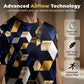 Herr T-shirt med 3D Geometriskt Tryck och Rund Hals