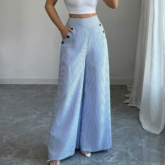 🔥 BÄSTSÄLJARE! 50% RABATT 👖 Vida Byxor med Knappdetaljer – Smickrande Passform & Tidlös Skandinavisk Stil 💫