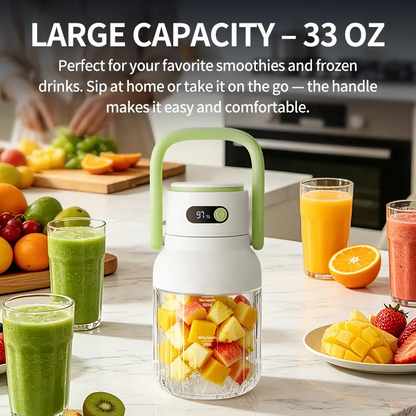 ❄️ Sommarerbjudande för nedkylning: 50% rabatt! 🥝 Bärbar USB-mixer – 1000 ml smoothie- och milkshakemixer med digital display