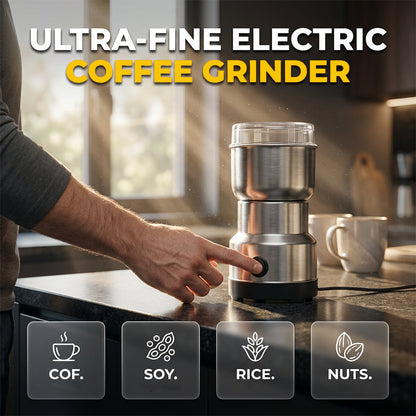 🌿 Mångsidig elektrisk hackare i rostfritt stål – 300 ml, 4-bladig & snabb malning för kaffe och kryddor ⚡