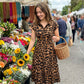 👗50% RABATT NU!🎀Elegant klänning med uppvikt krage och leopardmönster för dam