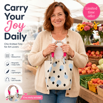 👜 50% RABATT NU! 🎀 Söt Prickig Handväska – Lätt & Rymlig, Perfekt för Stranddagar 🏖️