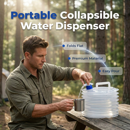 💧 50% RABATT NU! 🏕️suitiifamily™ Hopfällbar Vattenbehållare med Kran – Kompakt & Läckagesäker – Perfekt för Camping & Utomhusäventyr