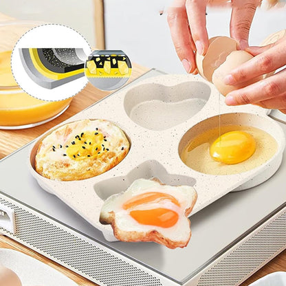 🍳 50% RABATT! ✨ Multifunktionell 4-håls omelettpanna – Non-stick plättpanna & äggpanna för snabb frukost