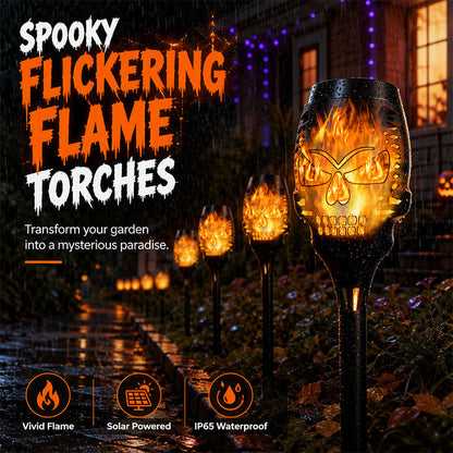 ✨ 50 % RABATT NU! 🎃💀 Solcellsdrivna skallampor – kuslig Halloweenbelysning för trädgården 👻🌙