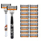 🪒🔥 50% RABATT! Rakset med 6 blad och metallhandtag – Smidig rakning utan krångel