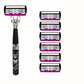 🪒🔥 50% RABATT! Rakset med 6 blad och metallhandtag – Smidig rakning utan krångel