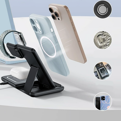 ⚡ TECH DEAL – Ladda mobil, smartklocka och hörlurar samtidigt utan kabelkaos – 3-i-1 trådlöst laddningsställ