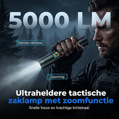 🔦 50 % RABATT UNDER BEGRÄNSAD TID! ✨ Extremt stark taktisk ficklampa med zoomfunktion – tålig, vattentät, uppladdningsbar 🏕️