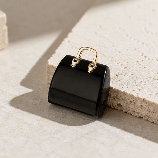 🔮 50% RABATT⏰Miniatyr Elegant Stenpåse Ornament 👜✨