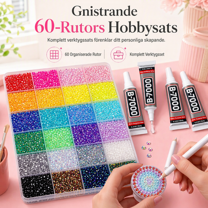 AB-färgade Jelly Flatback-hartspärlstenar-set med förvaringslåda, lim och verktyg för DIY-nagelkonst, kläder och dekoration av mobilfodral