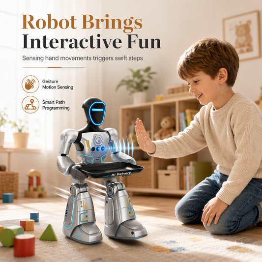🤖 BEGRÄNSAT ERBJUDANDE 50% RABATT! ✨ Smart AI Programmerbar Leksaksrobot – Geststyrning, Interaktiv & Barnvänlig 🧠