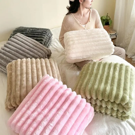 🛏️ 50% RABATT! ✨ Tjock Pläd i Kaninplysch & Mjölksammet – Ultramjuk, Varm & Lyxig Filt för Soffa & Säng ☁️