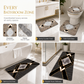 🛁 LIMITED‑TIME 50% OFF! 🧼 4 Piece Faux Cashmere Absorbent Bathroom Rug Set with Rectangular Mat U Shaped Toilet Mat Toilet Lid Cover and Long Runner Rug 🧽