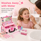 Kids Pretend Play Makeup Kit for Girls Stage Performance Cosmetics and Eyeshadow Toy Set with Carrying Case