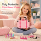 Kids Pretend Play Makeup Kit for Girls Stage Performance Cosmetics and Eyeshadow Toy Set with Carrying Case