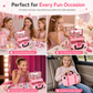 Kids Pretend Play Makeup Kit for Girls Stage Performance Cosmetics and Eyeshadow Toy Set with Carrying Case