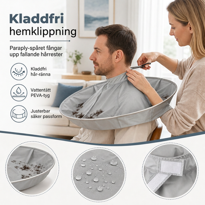 ✂️ 50% RABATT NU! Klippkappa för hemmaklippning med håruppsamlare – slipp hår på golvet, vattentät & vikbar – perfekt för hela familjen ✨