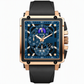⌚ TIDSBEGRÄNSAT 50% RABATT! ✨ Kvadratisk skelettur herreklocka – Kronograf, lysande visare & silikonarmband 🌀