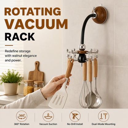 🍳 50% RABATT! ✨ Roterande köksredskapshållare med vakuum-sugpropp – 360° rotation, borrfri & stark bärkraft
