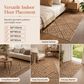 Bohemian Faux Cashmere Area Rug for Living Room and Bedroom Dust Resistant and Easy to Clean Floor Mat