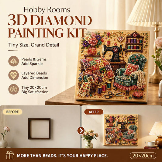 ⏳🔥Begränsad tid — 50 % RABATT!🎁💎3D-diamond painting-set med mysiga hobbyrum — koppla av & skapa🧘