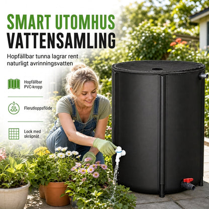 💧 50% RABATT 📦 50L Hopfällbar vattenbehållare, portabel, perfekt för utomhusbruk 🚚