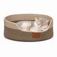 🐱 50 % RABATT NU! 🧶 Integrerad kattbädd &amp; klösbräda – flätade bomullsväggar, plyschkudde &amp; handvävd design för inomhuskatter 🐾