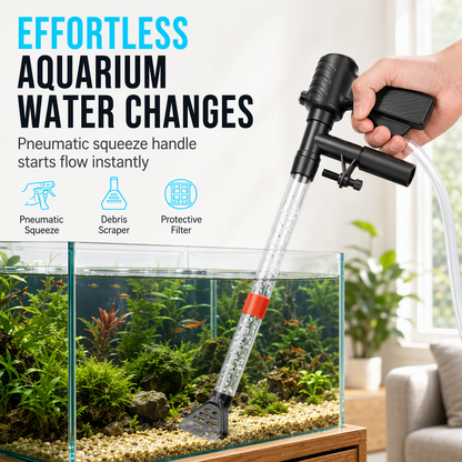 🐠 50 % RABATT! ✨ Set med pneumatisk akvariegrusrengörare och vattenbytarutrustning – halvautomatisk handsifonpump och sandtvättrör 🌊