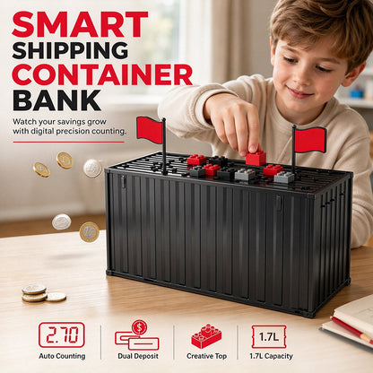 🪙 50% RABATT! ✨ Smart digital spargris – Fraktcontainer med automatisk mynträknare & sedelfack
