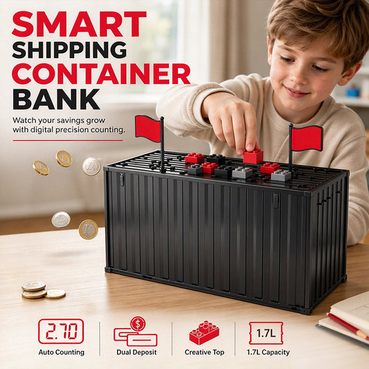 🪙 50% RABATT! ✨ Smart digital spargris – Fraktcontainer med automatisk mynträknare & sedelfack